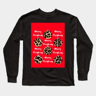 Christmas Leopard Baubles Long Sleeve T-Shirt